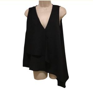 H&M Black Sleeveless asymmetrical top